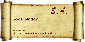 Sors Andor névjegykártya