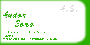 andor sors business card